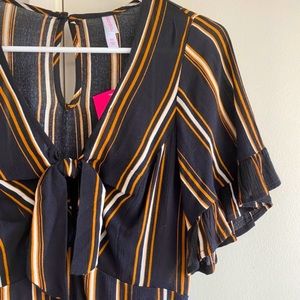 Black Striped Short Summer Dress